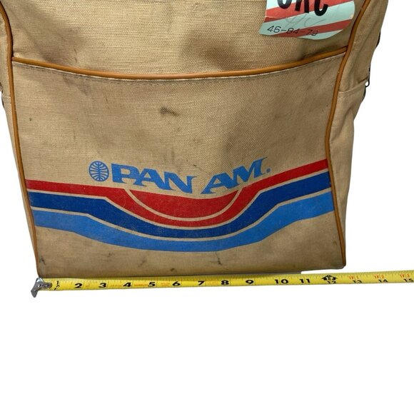 Vintage PAN AM Airlines Flight Carry-on Travel Canvas Tote Bag w/ Luggage Tags - Picture 13 of 15